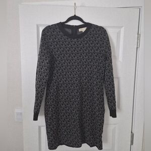 MICHAEL Michael Kors Black and Gray Long Sleeve Dress